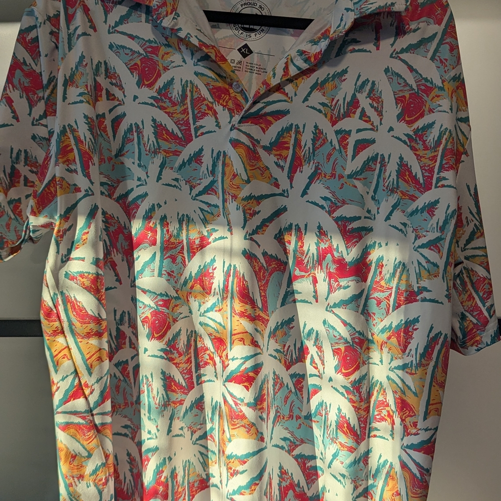 Tropical Print Men's Golf Shirt